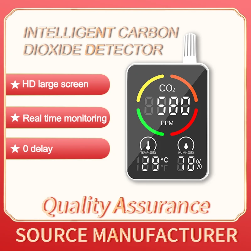 Portable CO2 Monitor /Carbon Dioxide monitor with temperature and humidity display for Home safety scene