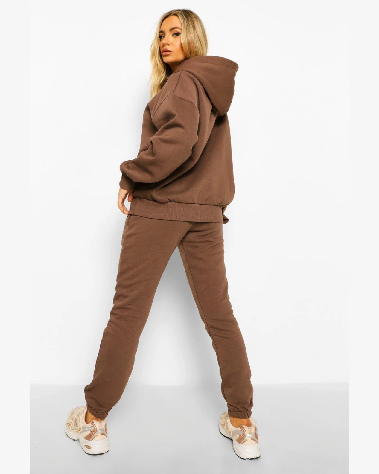
Chocolate Brown Oversized Hoodie and Joggers Tracksuit Set 