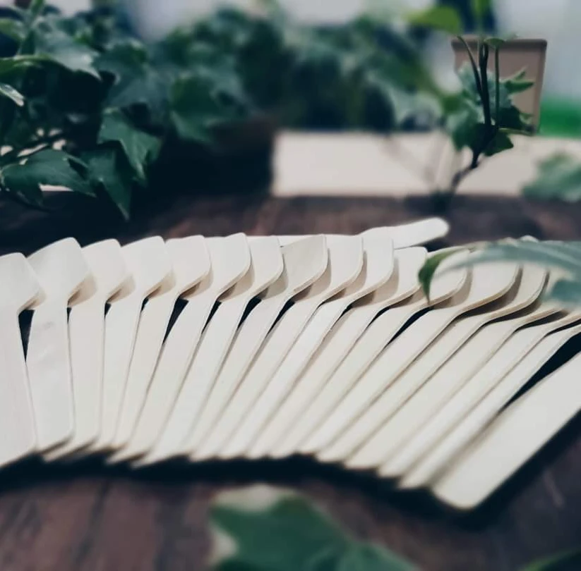 100% disposable wooden cutlery with spoon fork and knife/wooden
