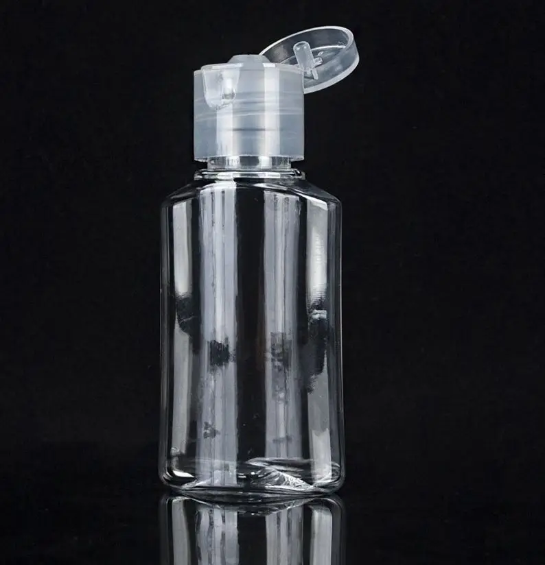 Portable Plastic Hand Washing Liquid Bottle Transparent Gel Hand Sanitizer Container With Flip Top Screw Cap Cheap Price
