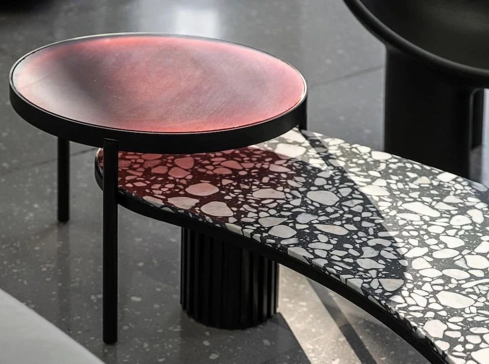 Epoxy resin countertop black terrazzo panel artificial stone table for indoor decoration