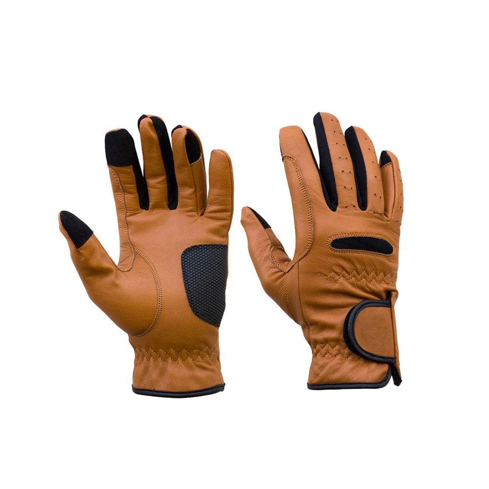 
Latest Design High Grain Premium Quality Pure Leather Horse Riding Gloves 