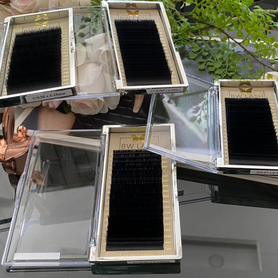 LUXURY  eyelashes extension Korea of the manufacturing in Vietnam.Thickness 0.05 to 0.085mm/OEM