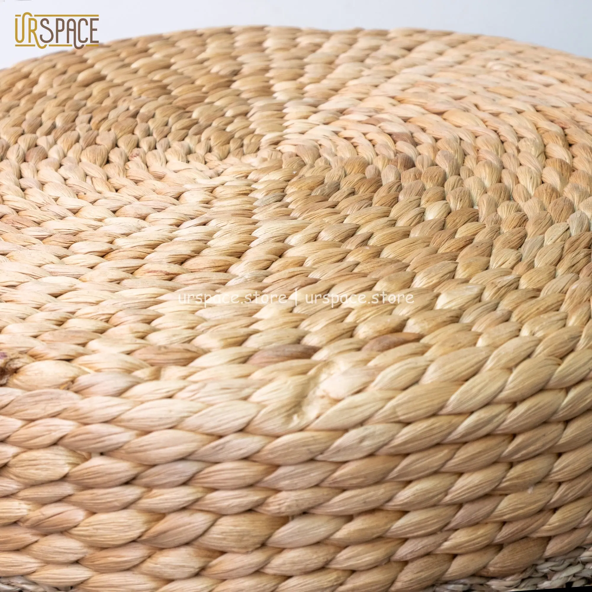 ODM/OEM support manufacture eco-friendly type stools ottomans Hand-woven Water Hyacinth Mix Seagrass Seating Stool from Vietnam