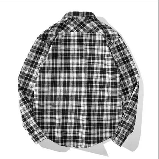 Oversize 5XL Flannel Vintage Classic Design Shirt Mens Plaid Long Sleeve Check Shirts For Men