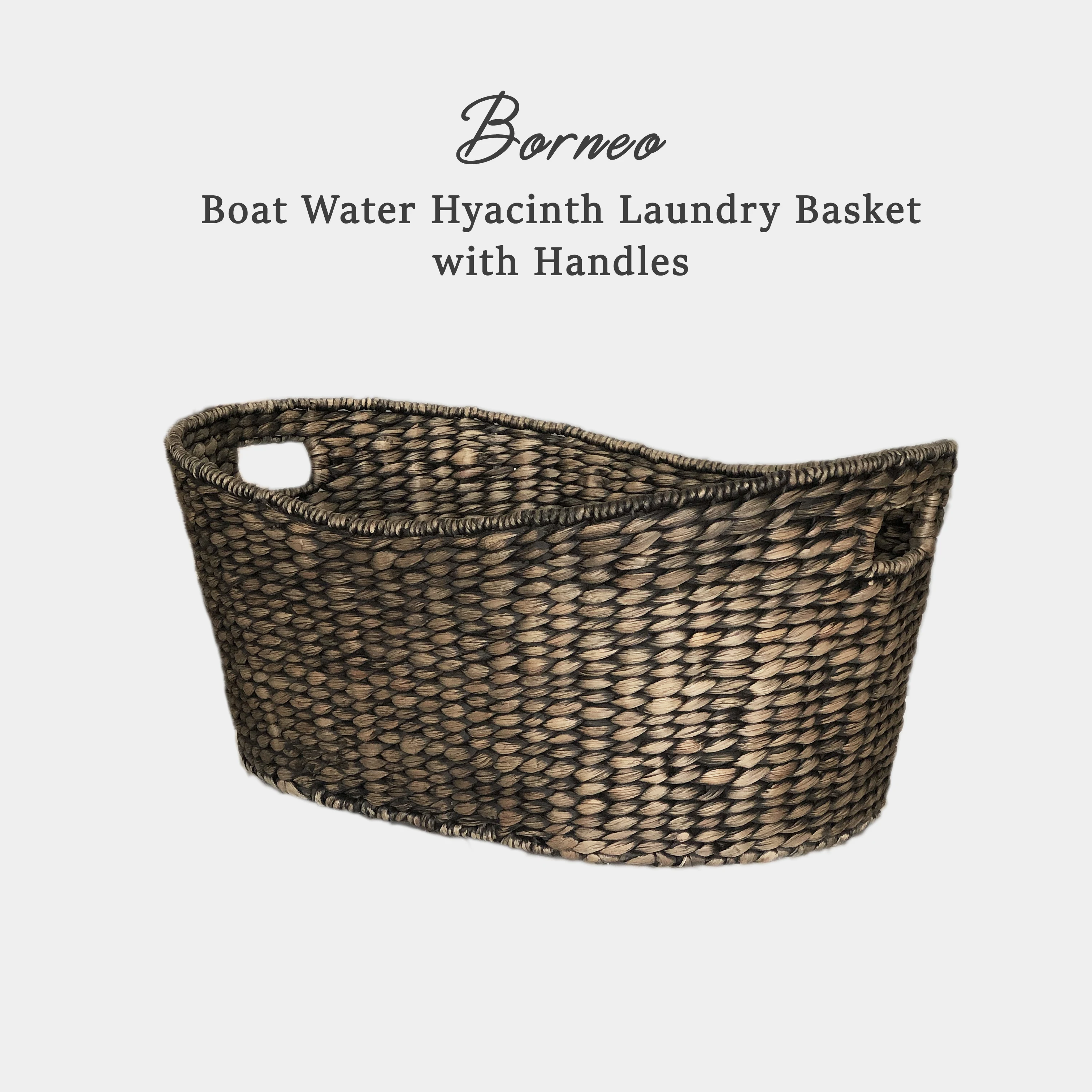 BORNEO Boat Water Hyacinth Laundry Basket with Handles High Quality Handicraft From Vietnamese
