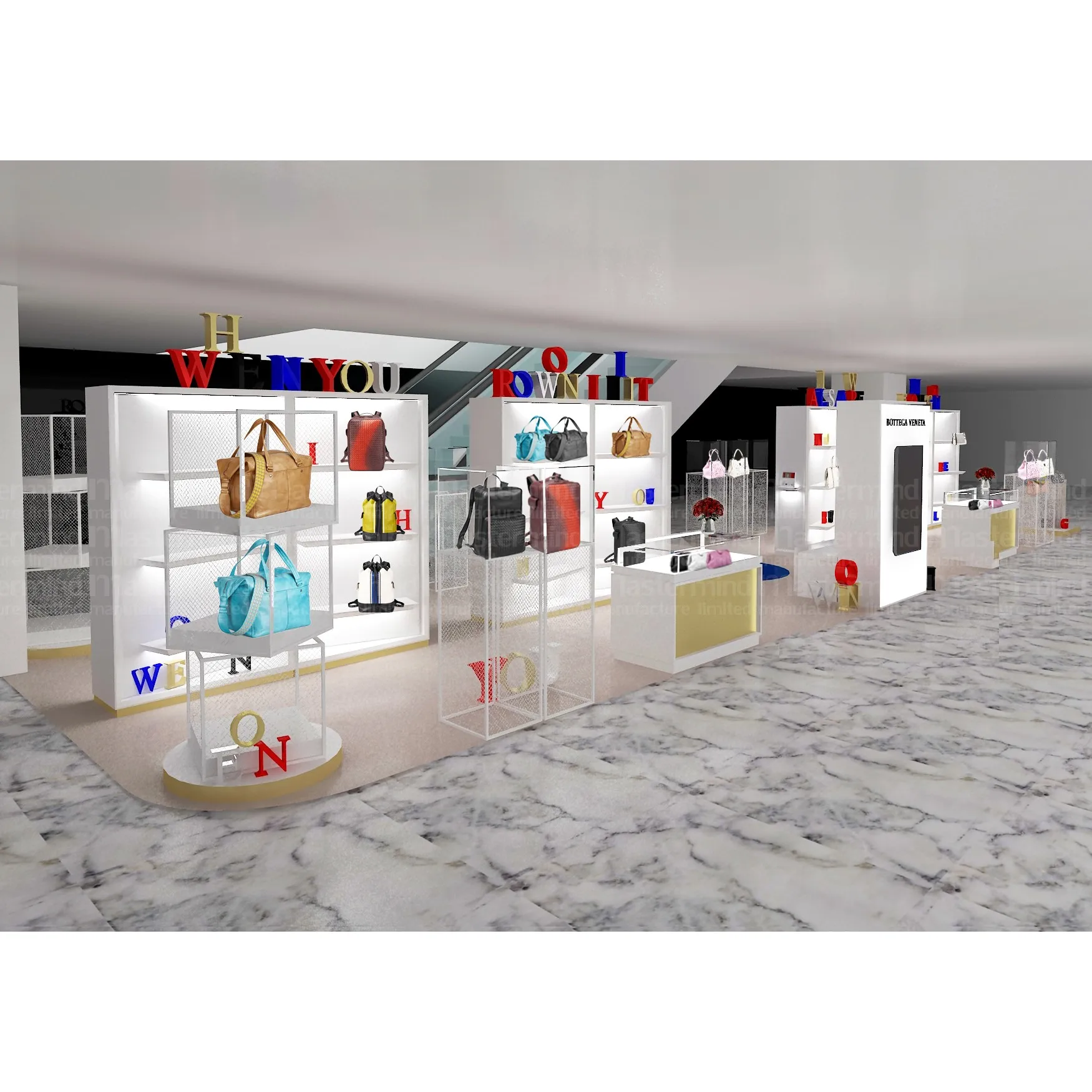 Elegant MDF Wooden Display Cabinet Bookcase Furniture Racks Stand with LED Light for Home Decor Living Room Bedroom