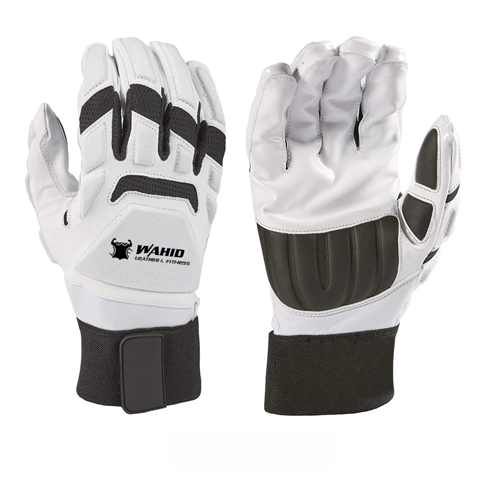 Silicon Palm Grip Eva Padding Synthetic Leather Breathable Mesh with Elastic Wrist Support Rugby Gloves Rugby Receiver Sports