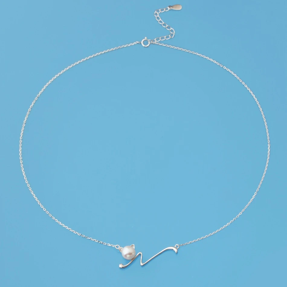 
Attractive Abiding Pure Silver No Blemishes Button Shape 100% Natural Freshwater Pearl Pendant necklace Rhodium Silver Plated 