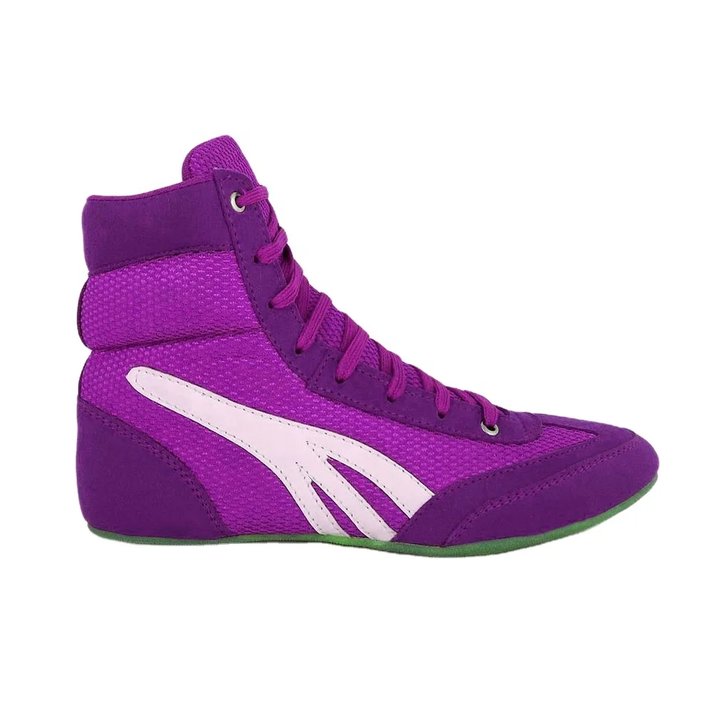 Wholesale Hot Sale Suede Leather Upper Rubber Soul Comfortable Long Heel Muay Thai Classic Professional Fighter Boxing Shoes