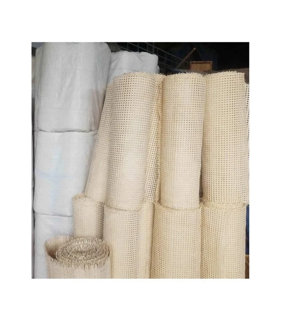 Top quality Natural Mesh Rattan Cane Webbing Roll Woven Bleached Webbing Cane Rattan Sheet