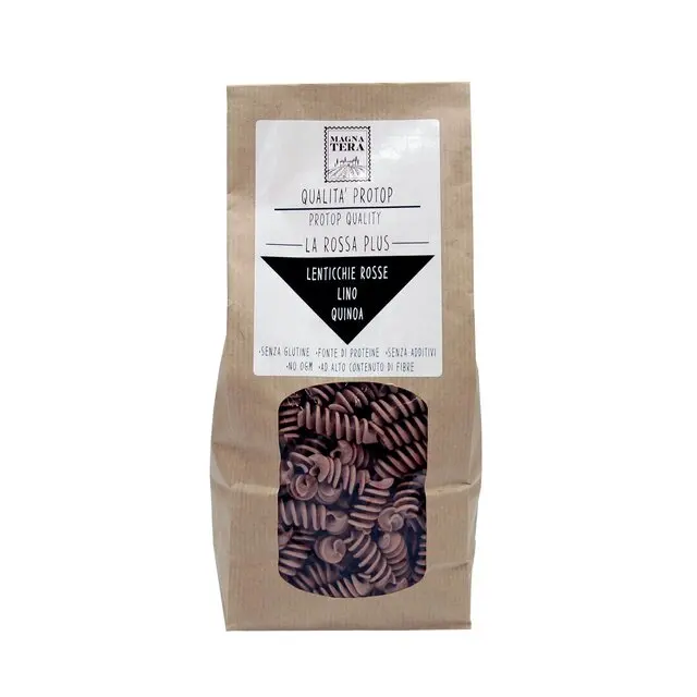 
250 g Italian organic high quality pasta red lentils flaxseeds and quinoa gluten free flour 