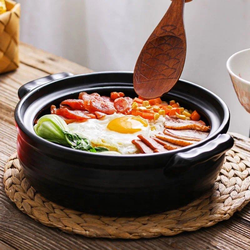 Gas stove Safe Casserole Pot Ceramic Clay Pot Cookware Casserole Dish Soup Stew Pot Ensemble Casserole with Lid