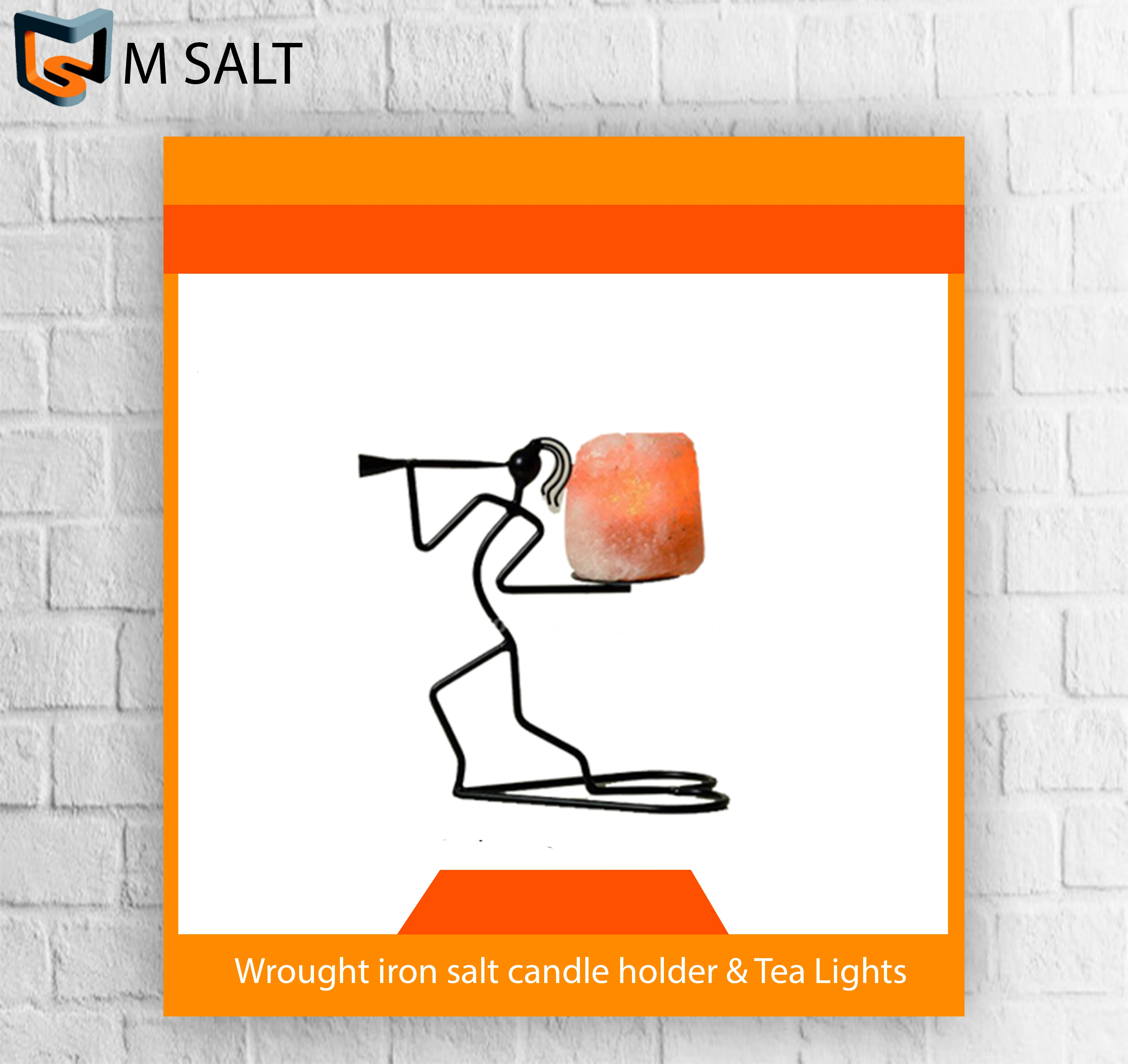 Wrought iron salt candle holder & Tea Lights