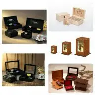 3 Tier Custom Cosmetic,small items ,tea bags Display Cases Storage Wooden Box with removable divider & drawer