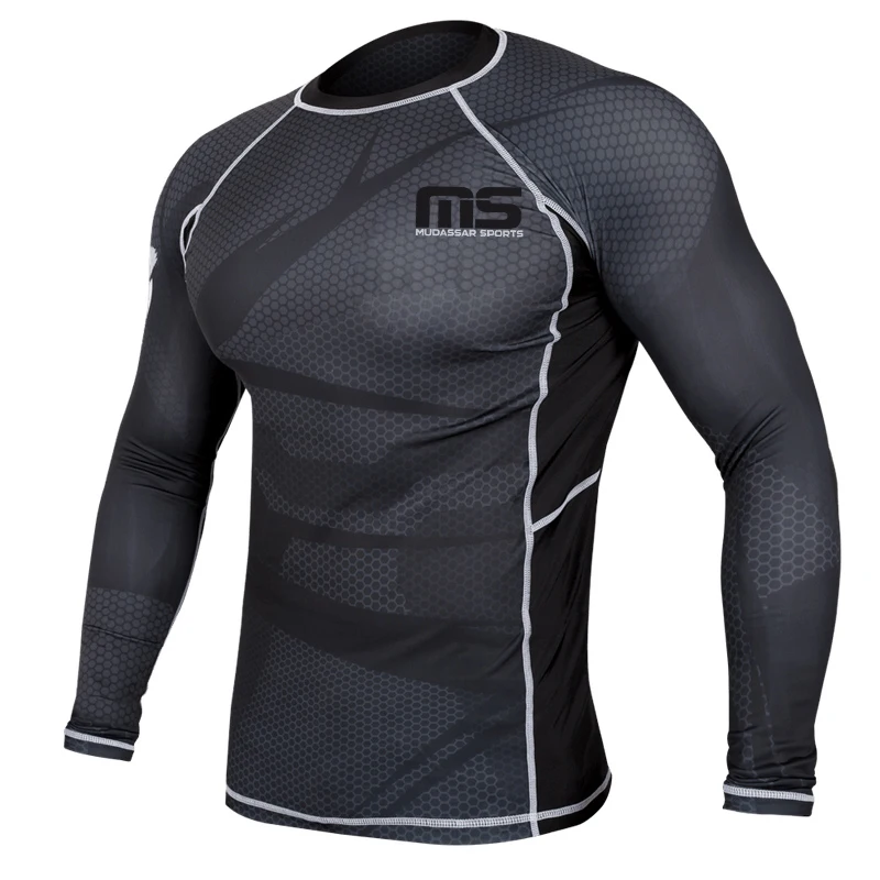 Top Quality Rash Guard Compression Rashguard Custom Sublimated BJJ Fight Wear Rash Guard for Men
