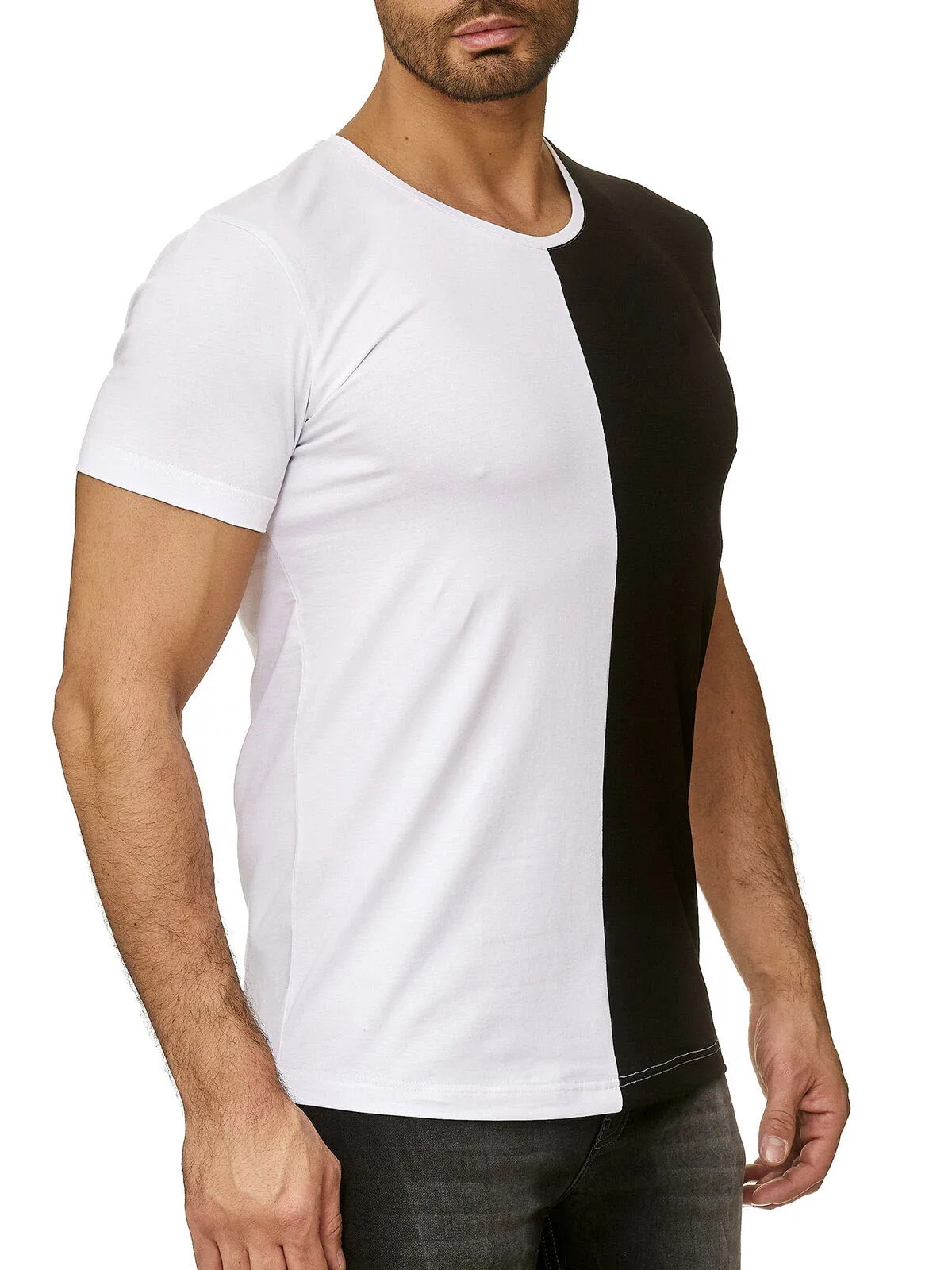 Оригинальный производитель двухцветная хлопковая Футболка Pima с круглым вырезом реглан