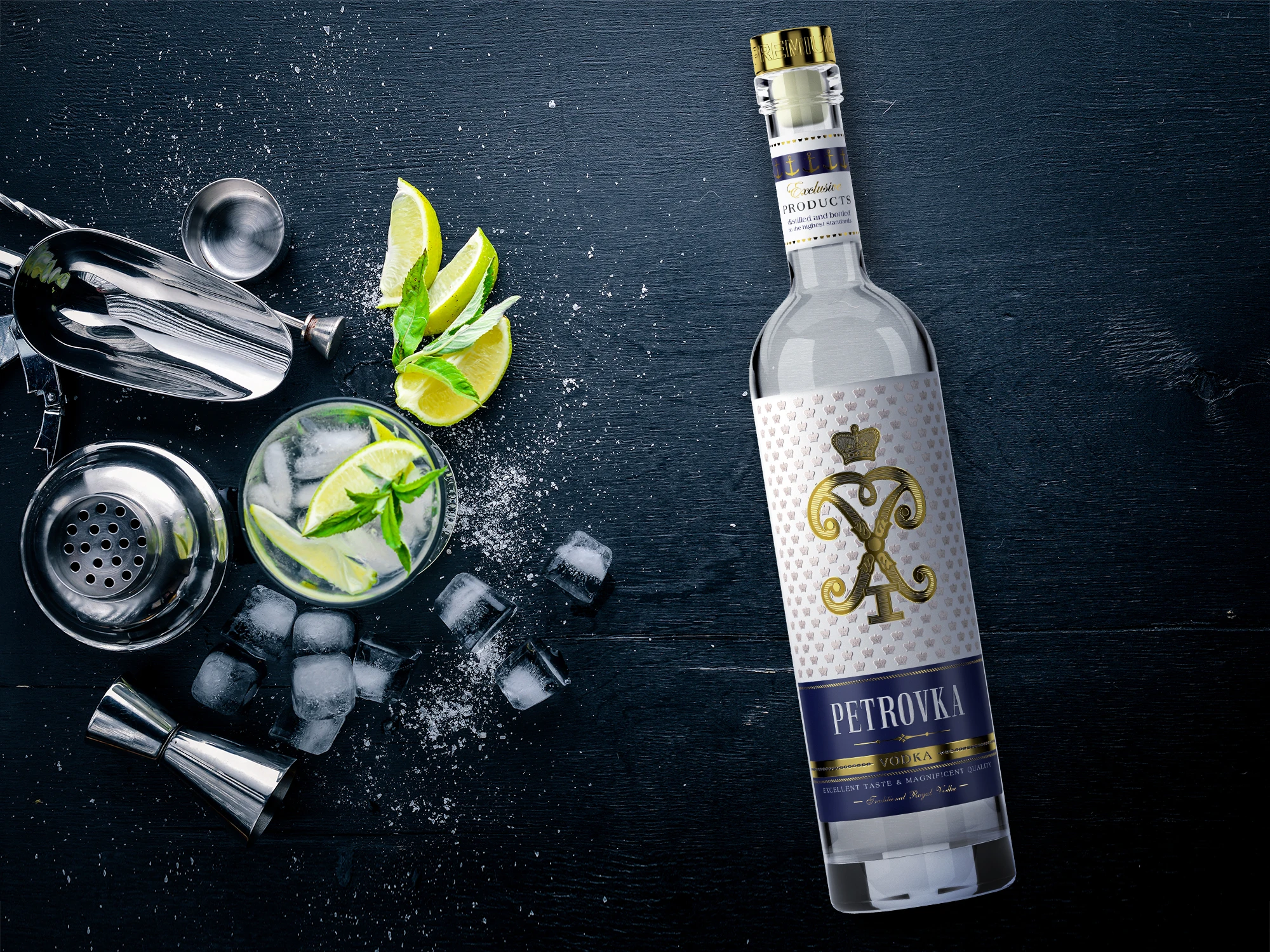 Алкогольные напитки премиум-класса (50% alc.) 500 мл «PETROVKA» мощная русская натуральная водка
