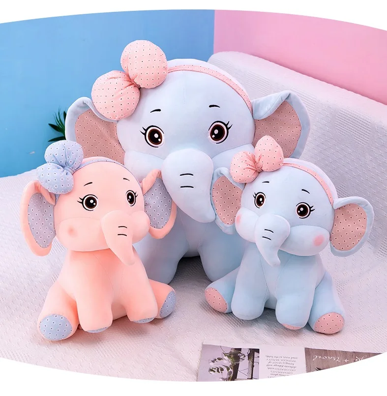 New Bow Elephant Plush Toy Doll Love Doll Girls Birthday Gifts Wholesale Customization