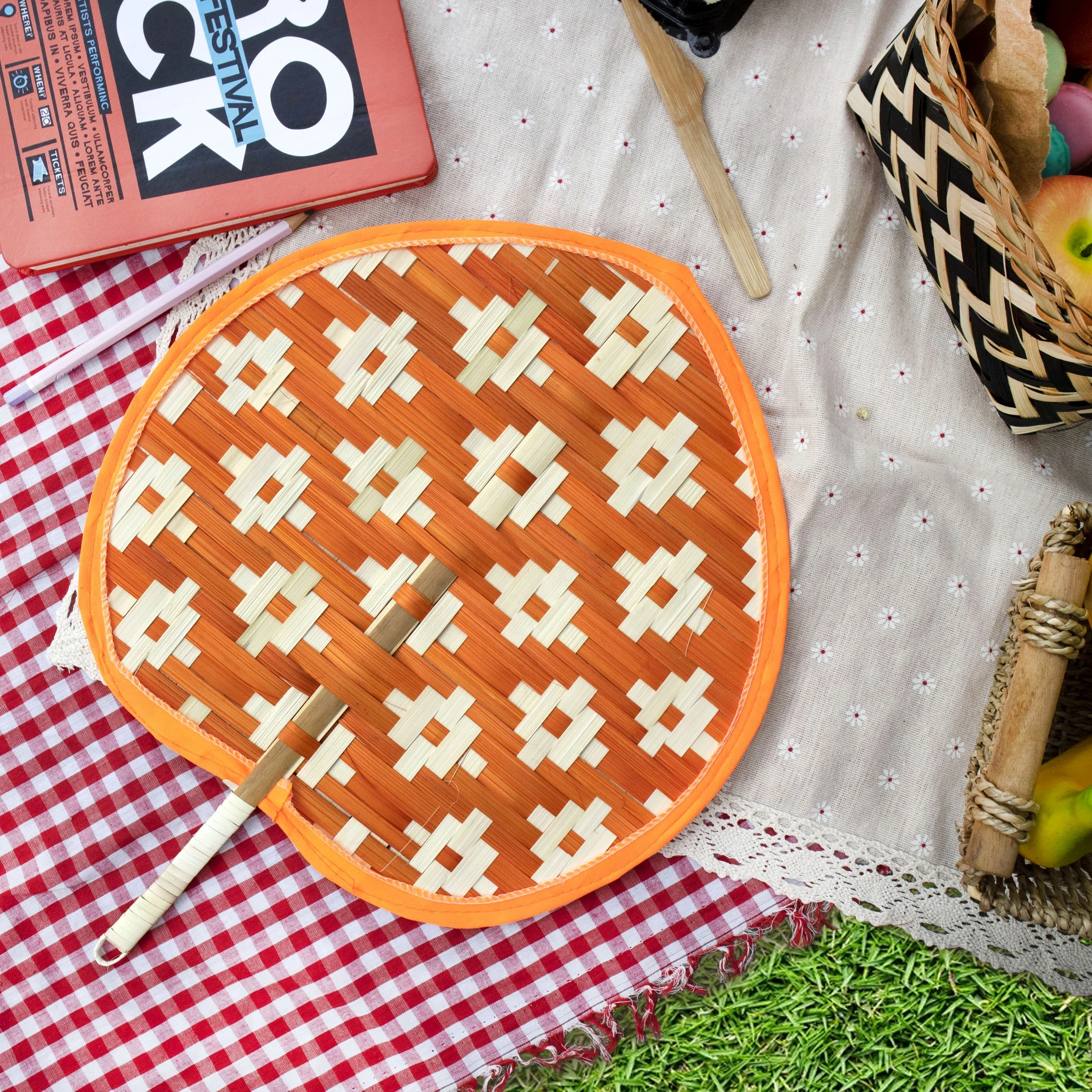 Made In Vietnam 100% Natural Bamboo Fan Handmade Bamboo Fan Hand Woven Bamboo Fan by MadeTerra