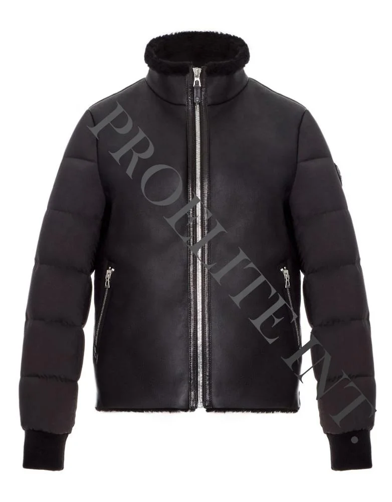 
Custom Puffer Genuine Leather Bomber Jacket 