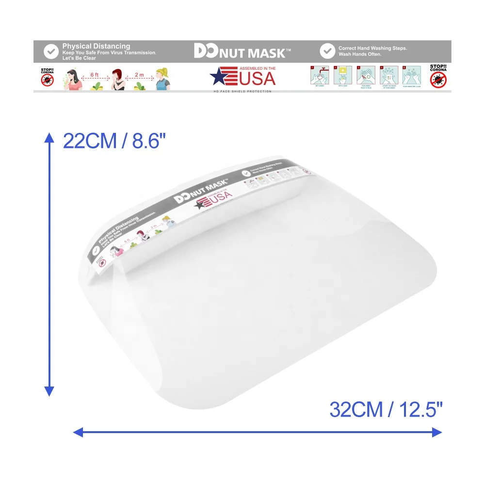 Recyclable PET Plastic Mask with Removable Flip-Up Visor Shield for Outdoor