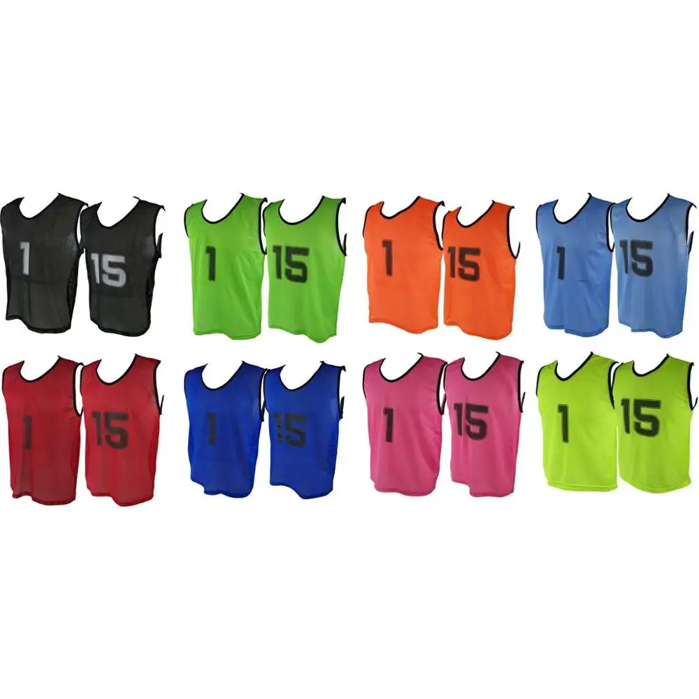 reversible sports soccer football rugby training bibs vests