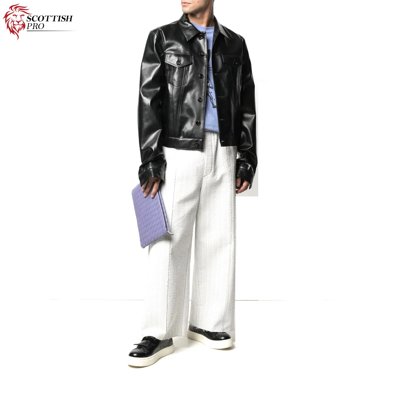 Low MOQ High Quality Jacket Leather 100% Genuine Leather jacket Custom Fashion Men Black Solid Leather Jackets