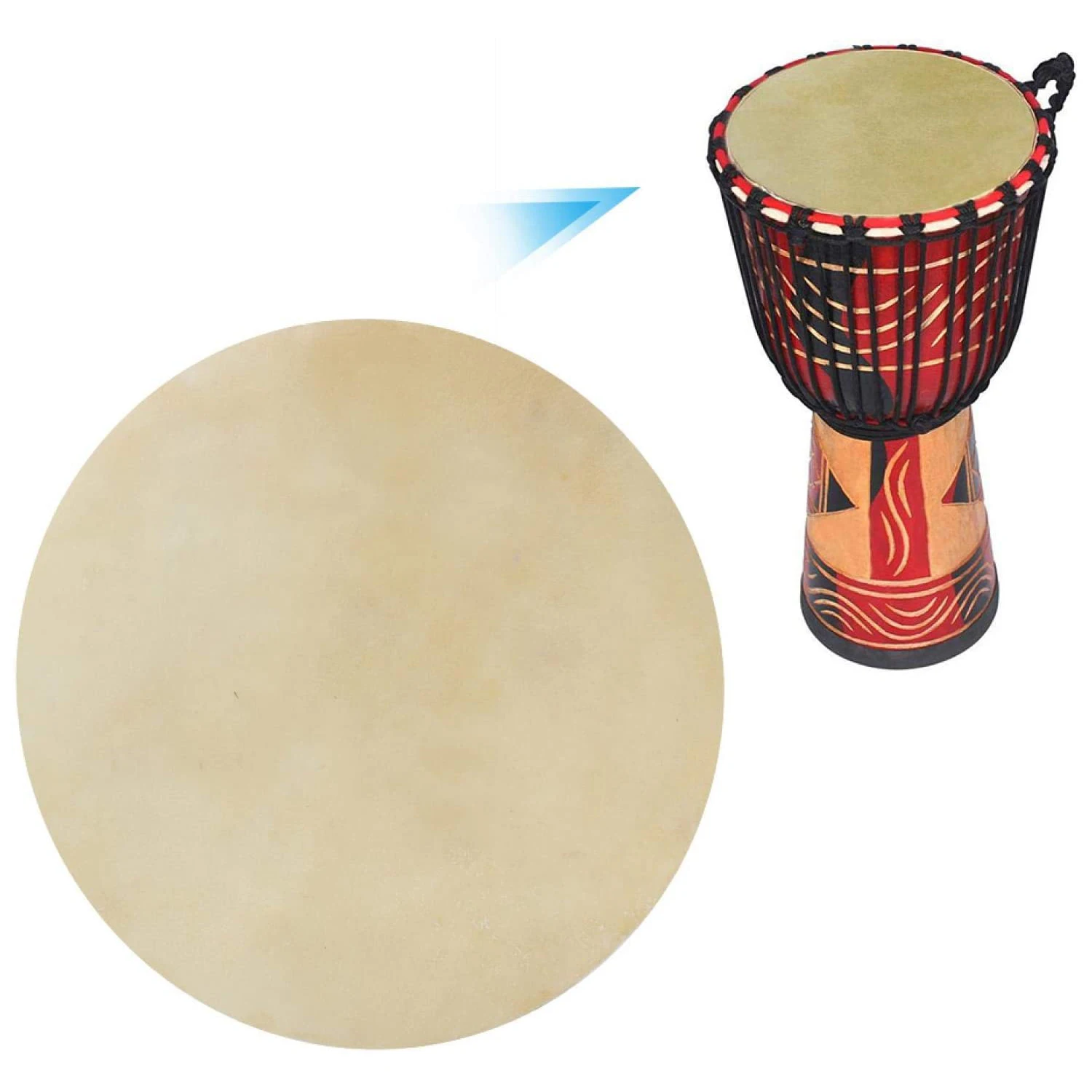 Барабанная головка Бонго барабанная с постоянным чистым звуком из кожи буйвола толстый прочный аксессуар для барабана Африканский