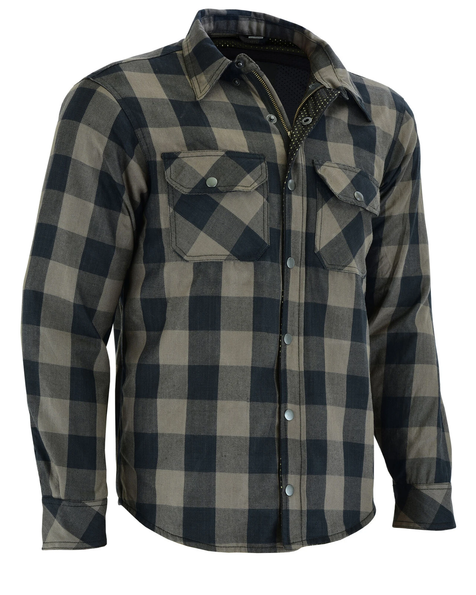 Casual Flannel Shirt For Men Check Plaid  Unisex Causal Shirt CE Armor Back Shoulder Elbow Protector