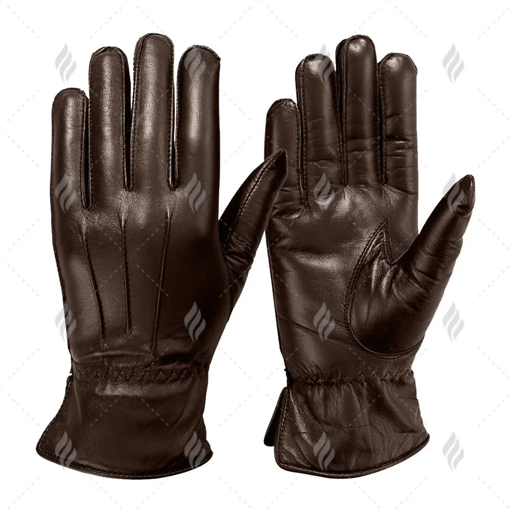 Черные женские перчатки из натуральной кожи, модные короткие зимние теплые женские перчатки из натуральной овчины