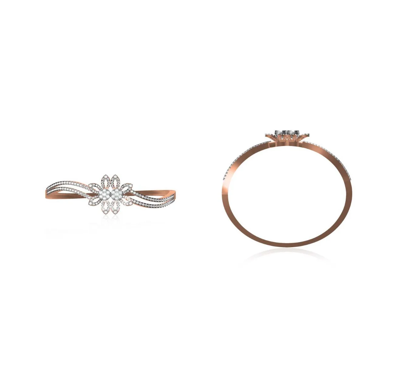 
China New Designs Ladies Charm Bracelet 14k 18k 20k Gold Real Diamond Jewelry Collection for girls 