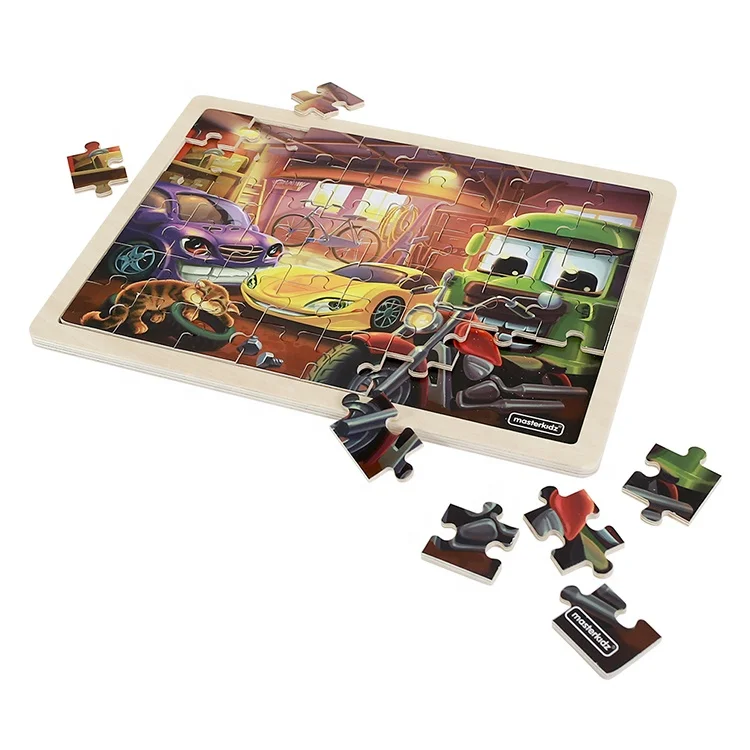 High-quality Wooden Toys Children Jigsaw Puzzles Customized Car Themed Puzzles for Kids