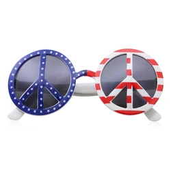 USA Flag American Peace Party Round Sunglasses 4th of July Glasses