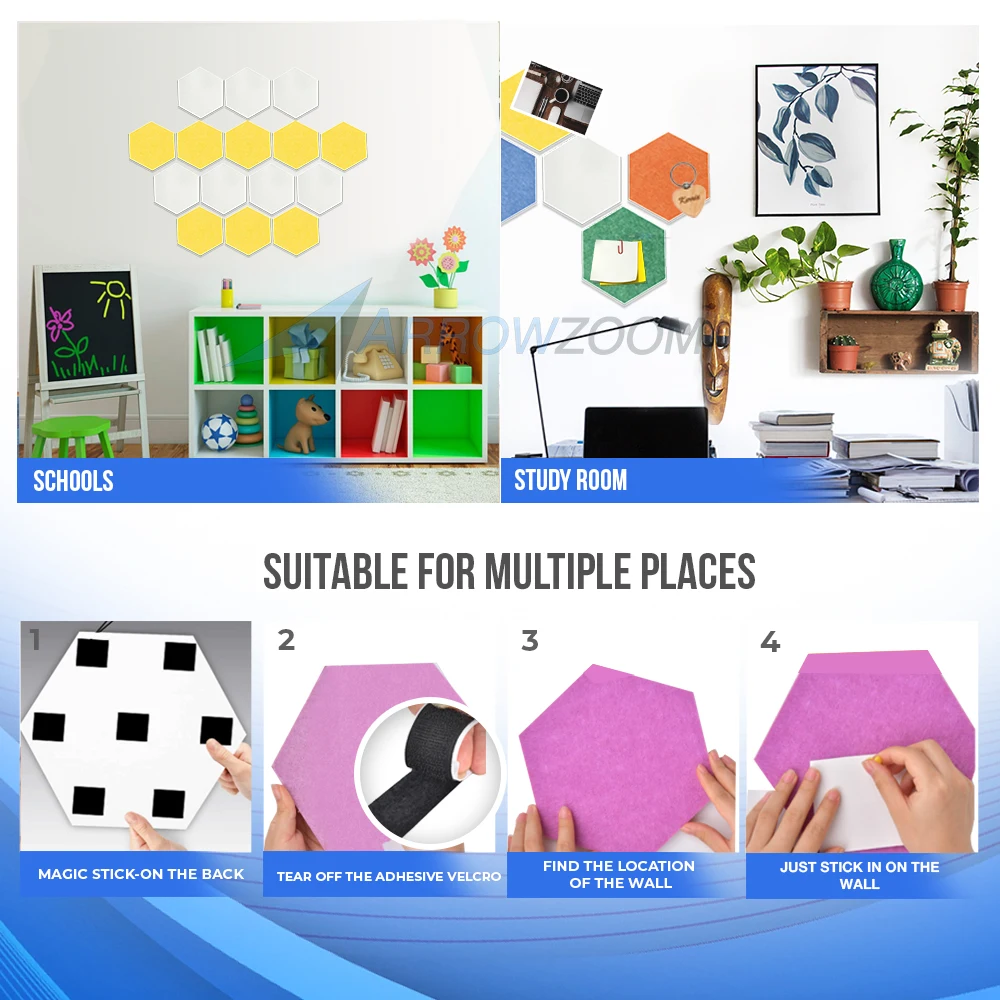 Шестигранные настенные стикеры Arrowzoom доска фото-дисплей сделай сам искусство Настенный декор домашний фон акустическая панель обои