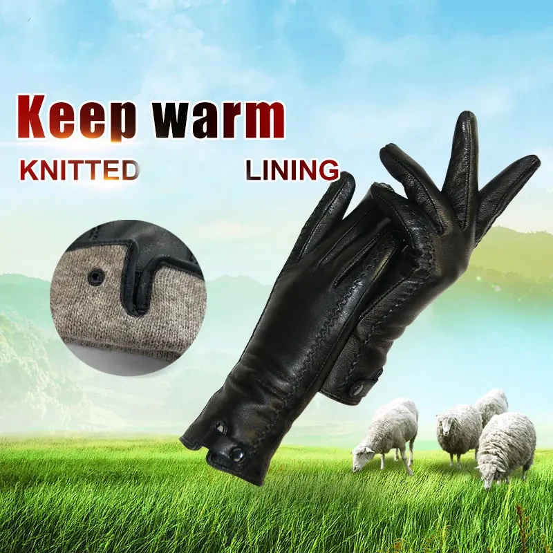  Новые женские зимние теплые модные кожаные перчатки Оптом высококачественные