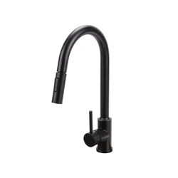 Amazon Hot Sale Sink Tap Torneira De Cozinha Black Touch Sensor Kitchen Water Faucet With Pull Down Sprayer