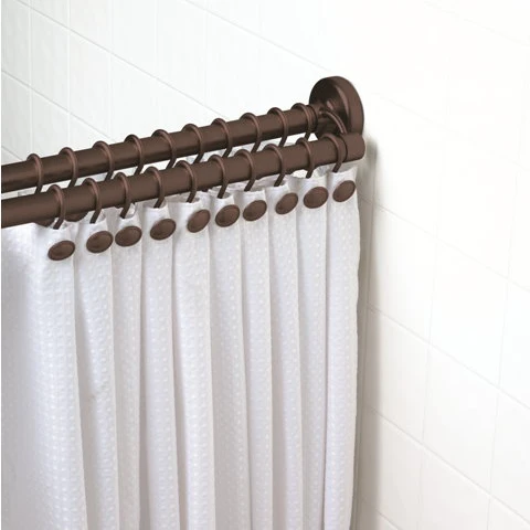 Heavy duty polished straight double shower curtain rods