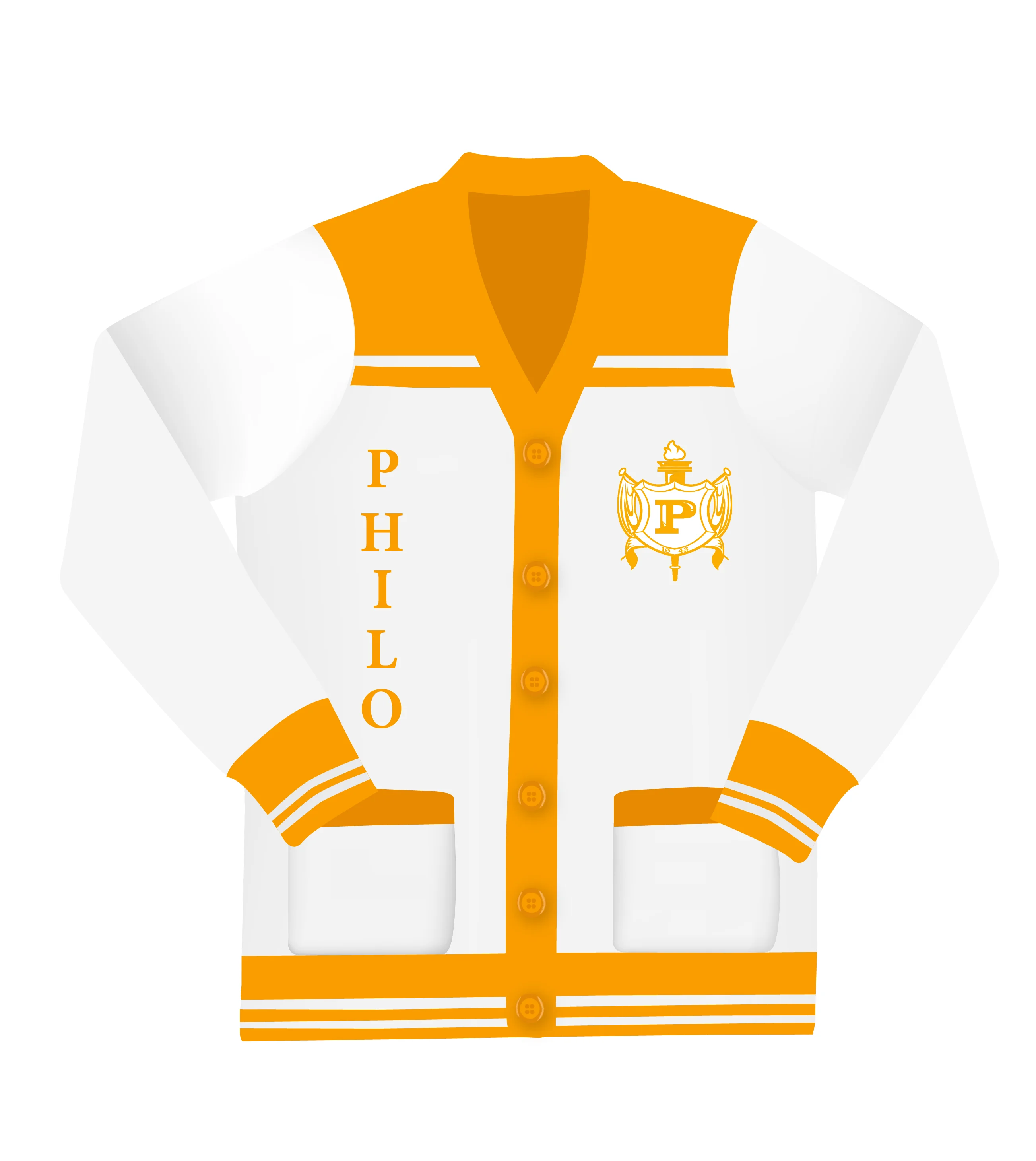 Sigma Gamma Rho Philo Affiliates Striped Cardigan Sweater