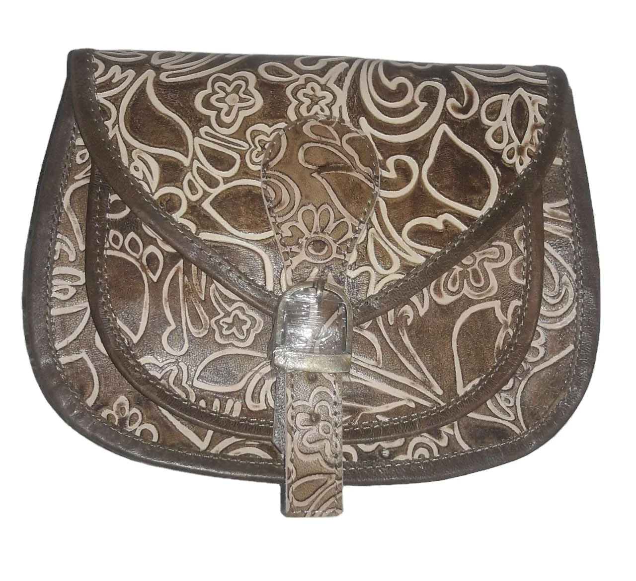 Fashion trend vintage style goat leather ladies slings bags crossbody bags with stone work designer handmade ladies bags