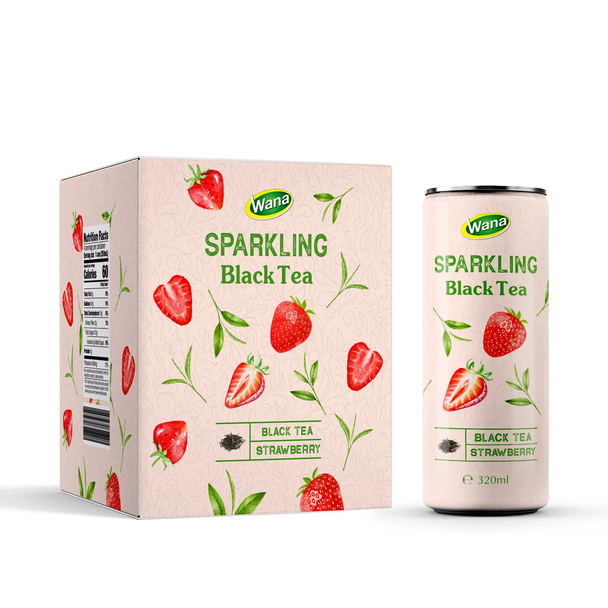 OEM вьетнамский напиток со сверкающим черным чаем вкусом лайма консервированный 320 мл