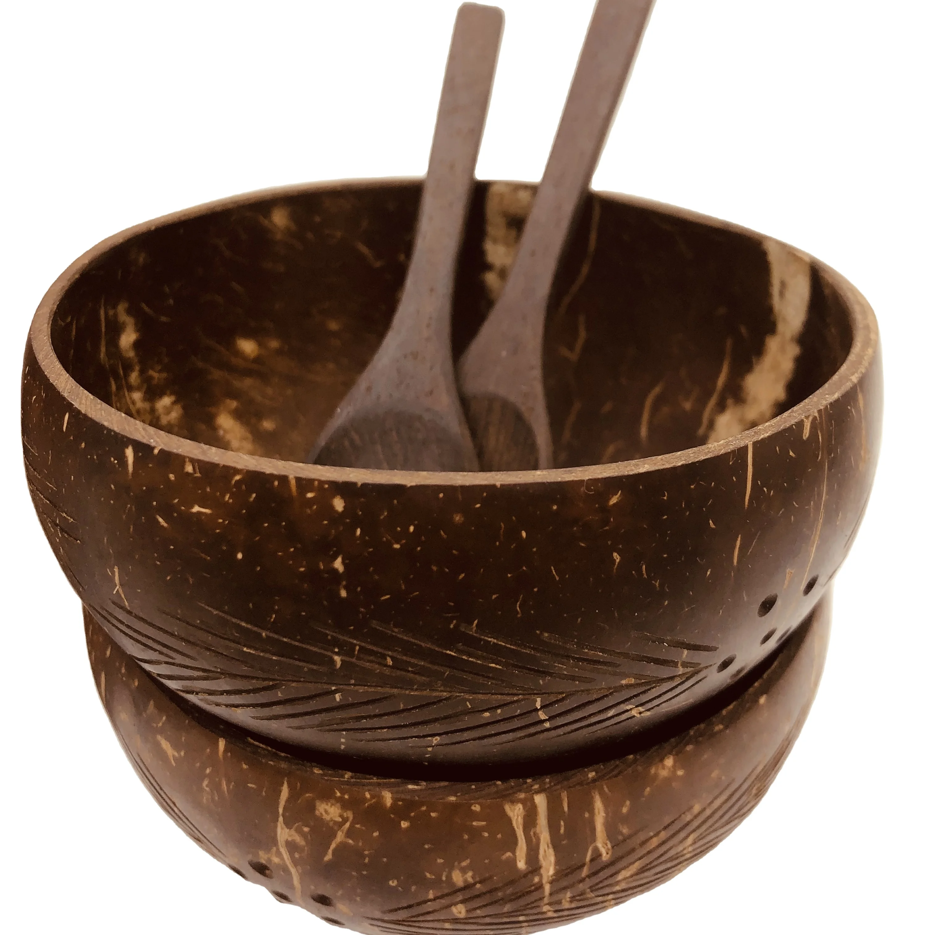 Handicraft from vietnam  Good Quality Customize Logo Handicraft Gift Set Natural Shell Bowl Coconut Bowls With Spoons