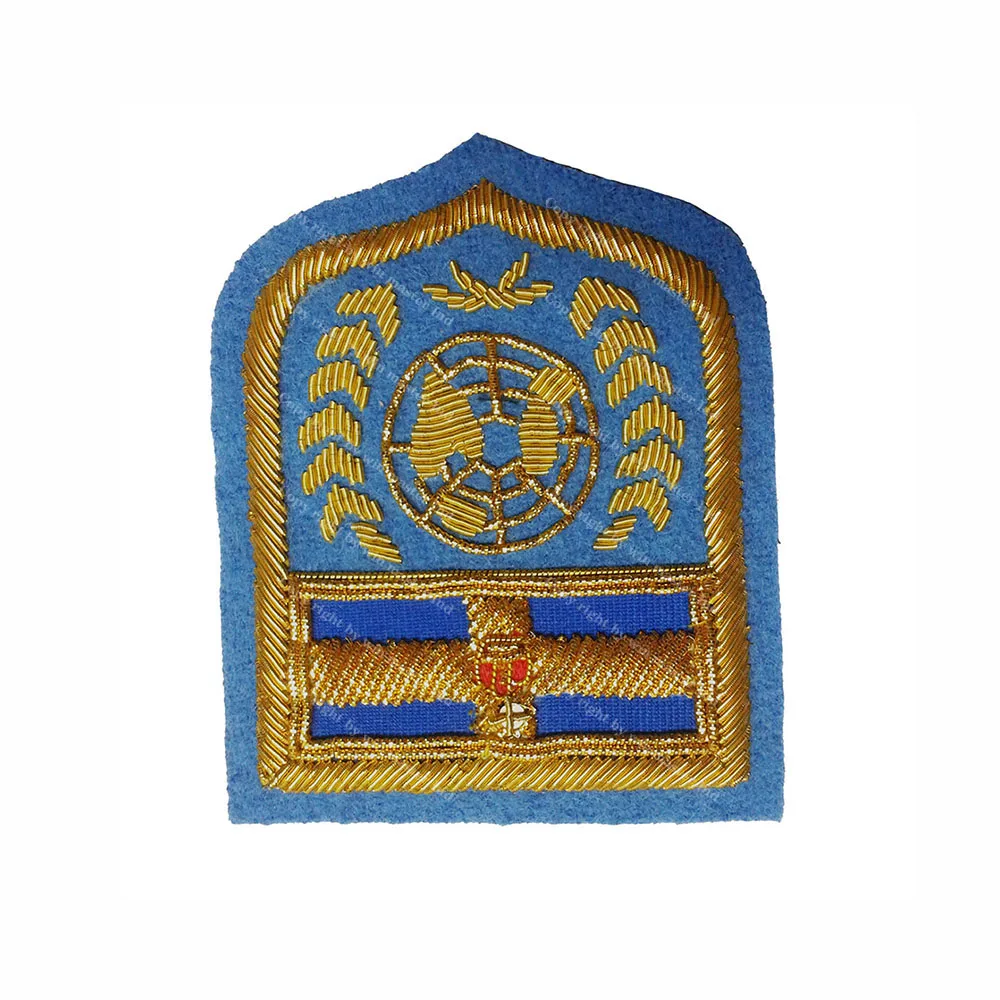 Twill / Woven / Felt Ceremonial Custom Wire Blazer Patches Ceremonial Embroidery -Cap Badges
