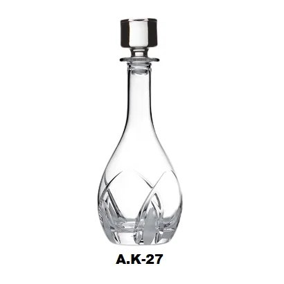 High Quality Luxury Design Glass Decanter With Metal Lid For Wine