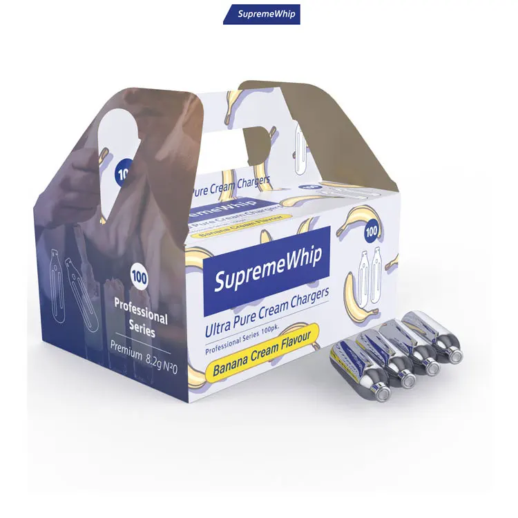 Заряжаемые зарядные устройства OEM для взбитого крема с оксидом азота, банановым вкусом, 8,2 г