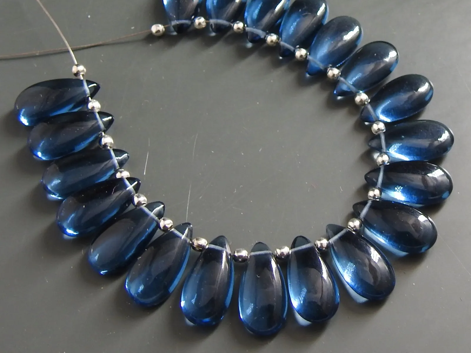 London Blue Hydro Quartz Smooth Teardrop,Loose Stone,Handmade,Earrings,For Making Jewelry,Wholesaler Supplies 15X7MM Pair