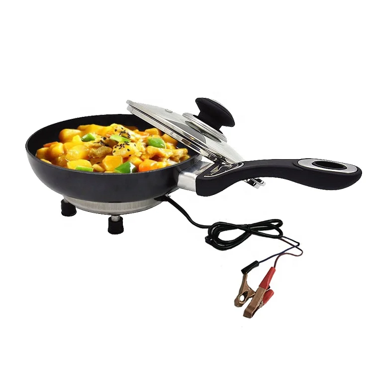 24v dc solar frying pan non-stick coating pan powered with battery wholesale price