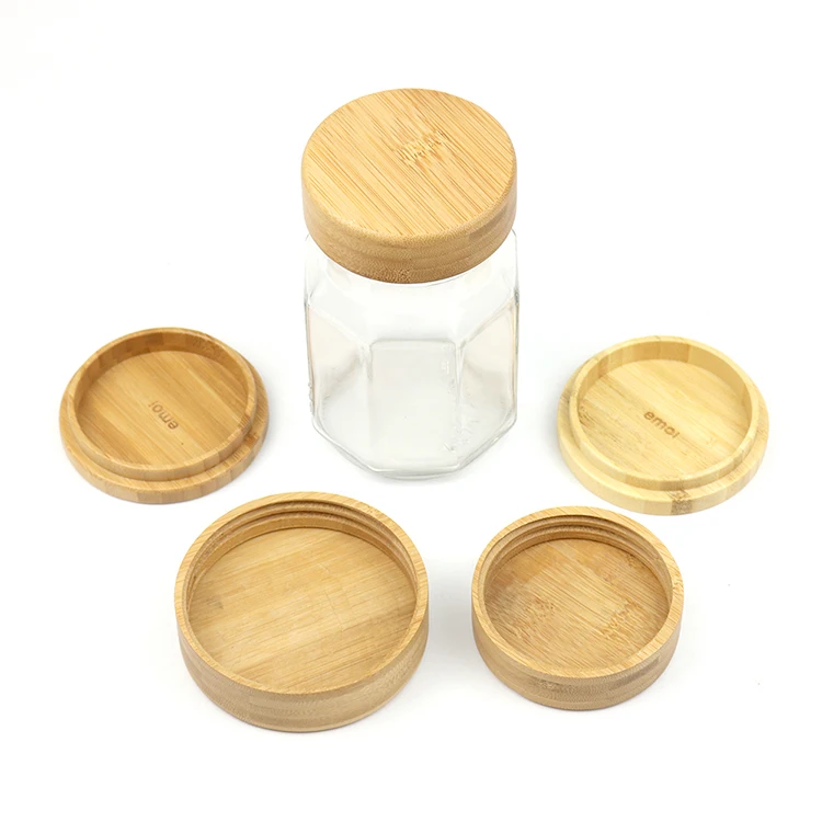 High Quality Factory Direct Custom Food Grade Wooden Material Bamboo Screw Cap Lids For Glass Spice Jar