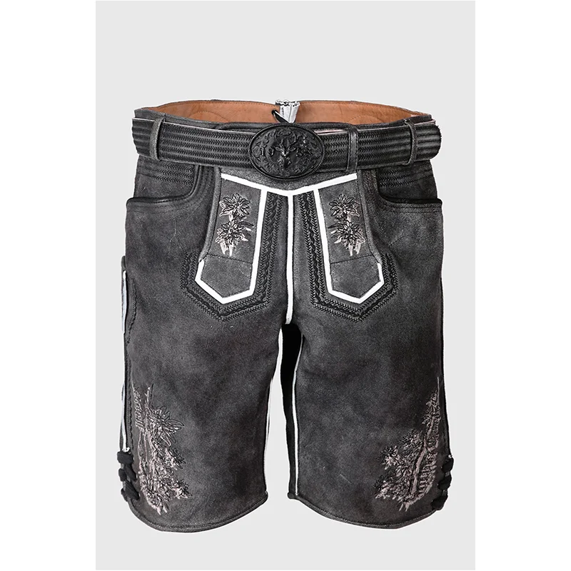 Top wholesale Traditional Trachten Lederhosen/German Bavarian Tradition Oktoberfest Mens Shorts Made Of Custom Suede leather