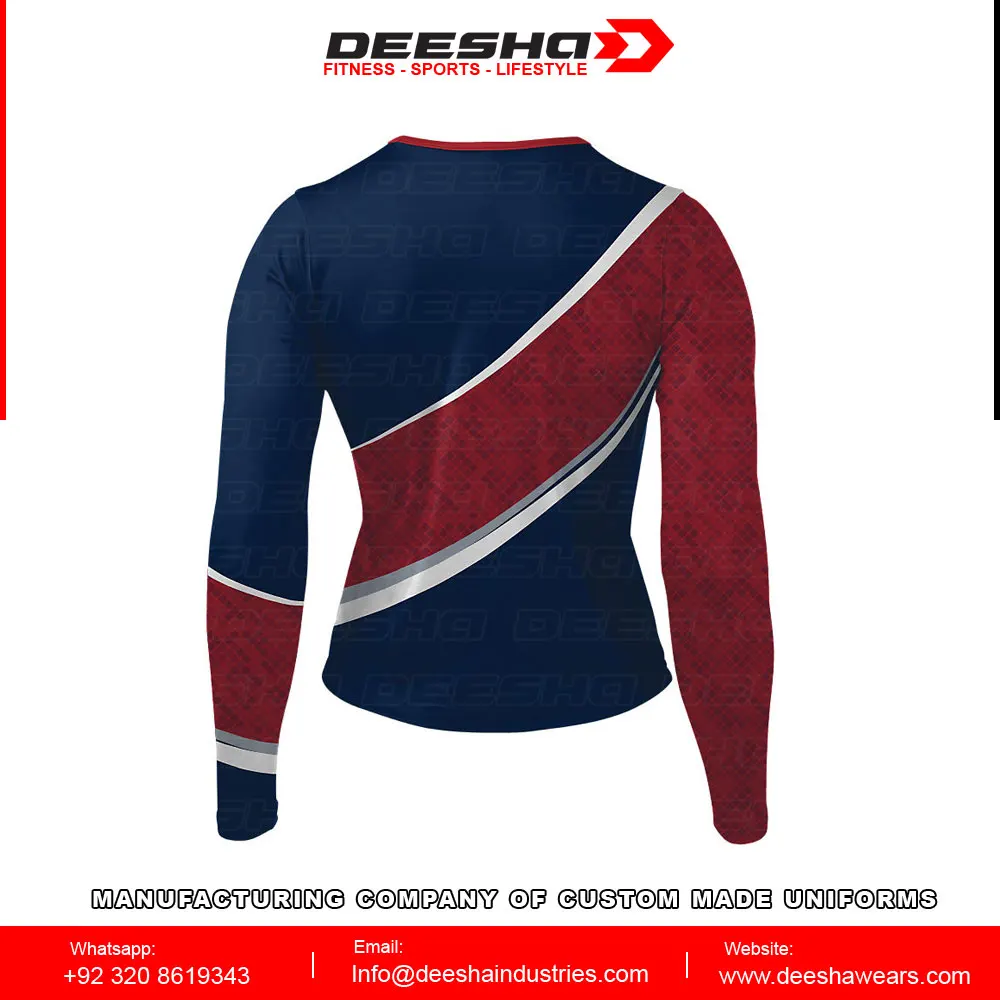 Top Quality Custom Made Women Cheer Long Sleeve Shell Marlins